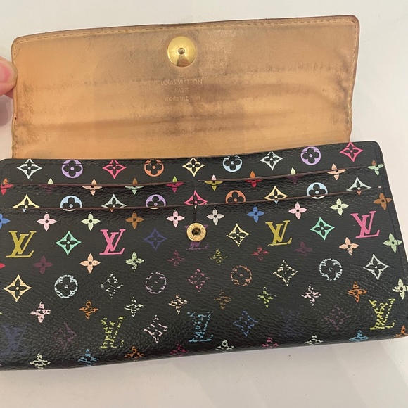 Louis Vuitton Monogram Multicolor Black Murakami Sarah Wallet - Picture 3 of 13